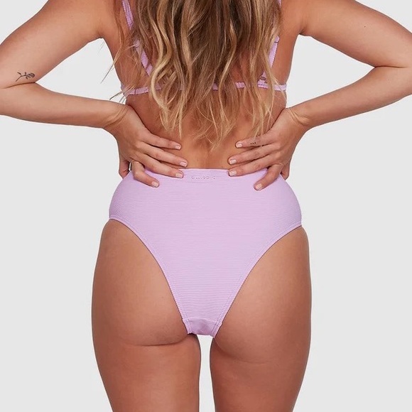 Billabong 💜 Tanlines Maui High Rise Cheeky Lilac Bikini Bottoms 👙🍉🌺🍹🍍👒🌴 - Picture 6 of 11